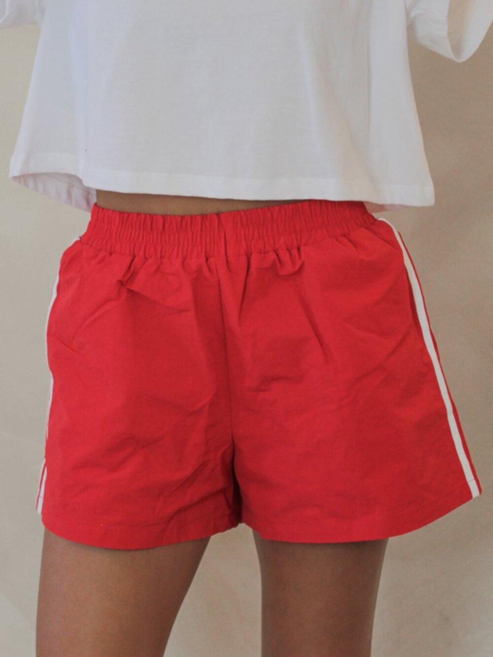 Pretty Garbage Red Track Shorts